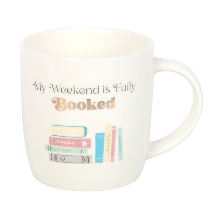 Book Lover Mug - "My Weekend is Fully Booked Mug" Ceramic Cup