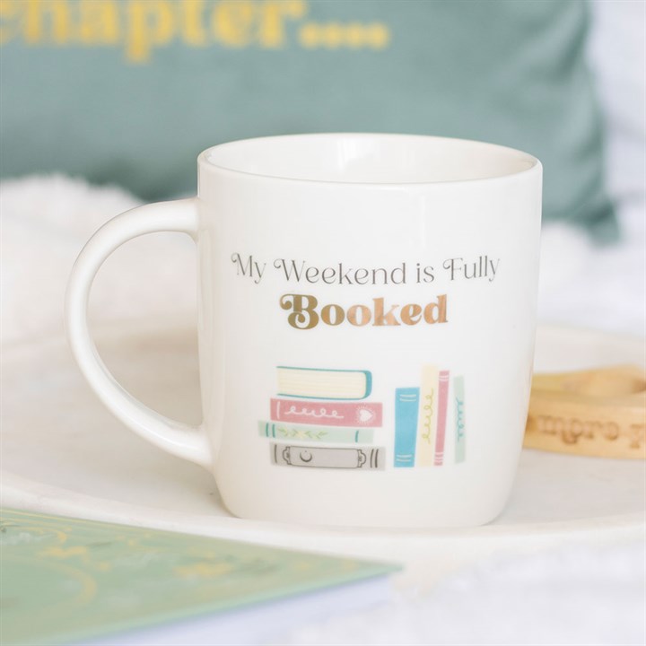 Book Lover Mug - "My Weekend is Fully Booked Mug" Ceramic Cup