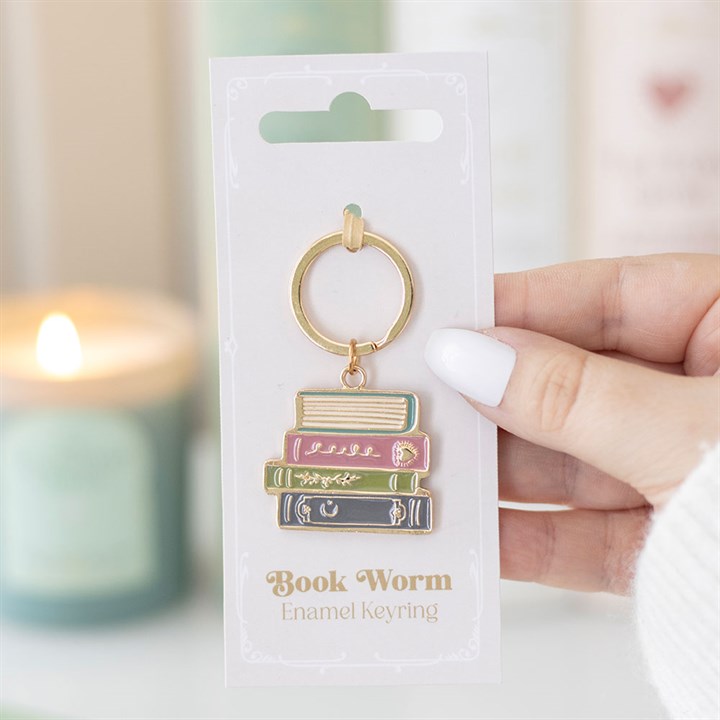 Book Worm Keyring – Cute Enamel Book Lover Gift