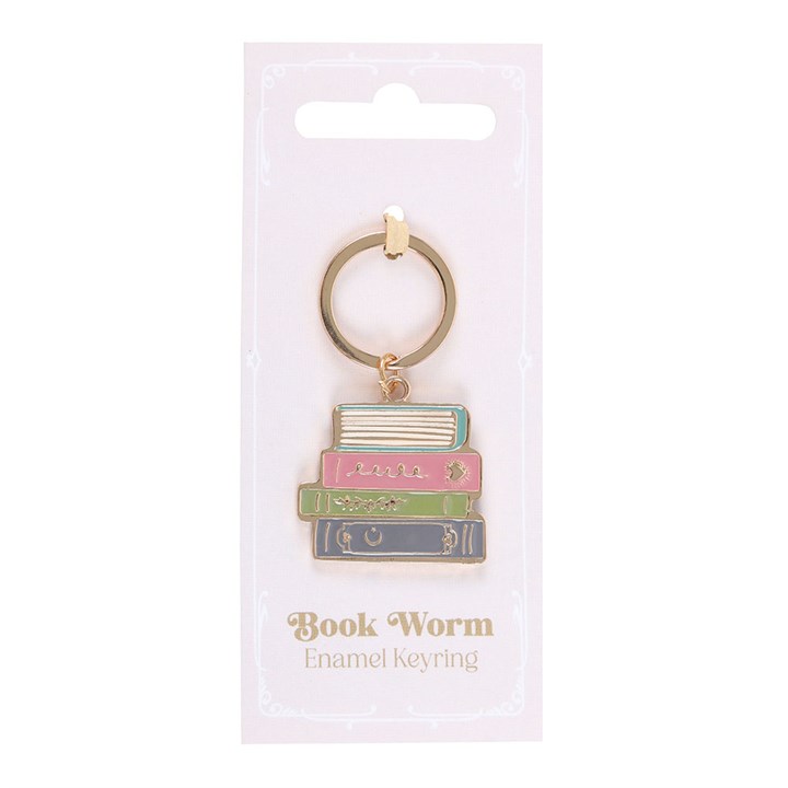 Book Worm Keyring – Cute Enamel Book Lover Gift