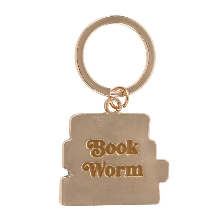 Book Worm Keyring – Cute Enamel Book Lover Gift
