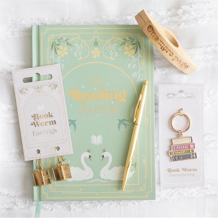 Book Worm Keyring – Cute Enamel Book Lover Gift