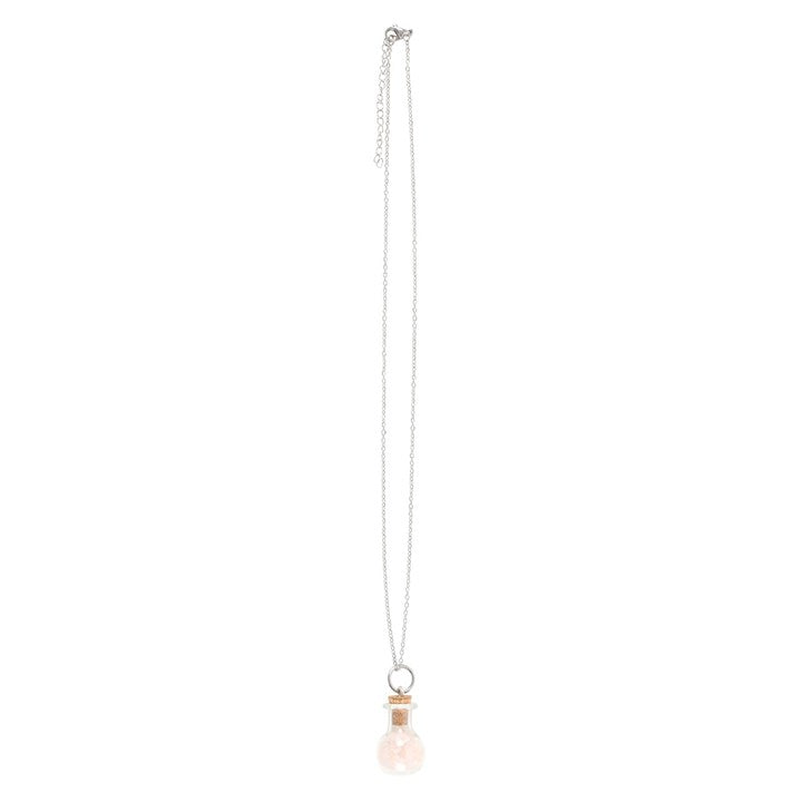 Rose Quartz Crystal Chip Potion Bottle Necklace – Love & Self‑Care Crystal Jewellery