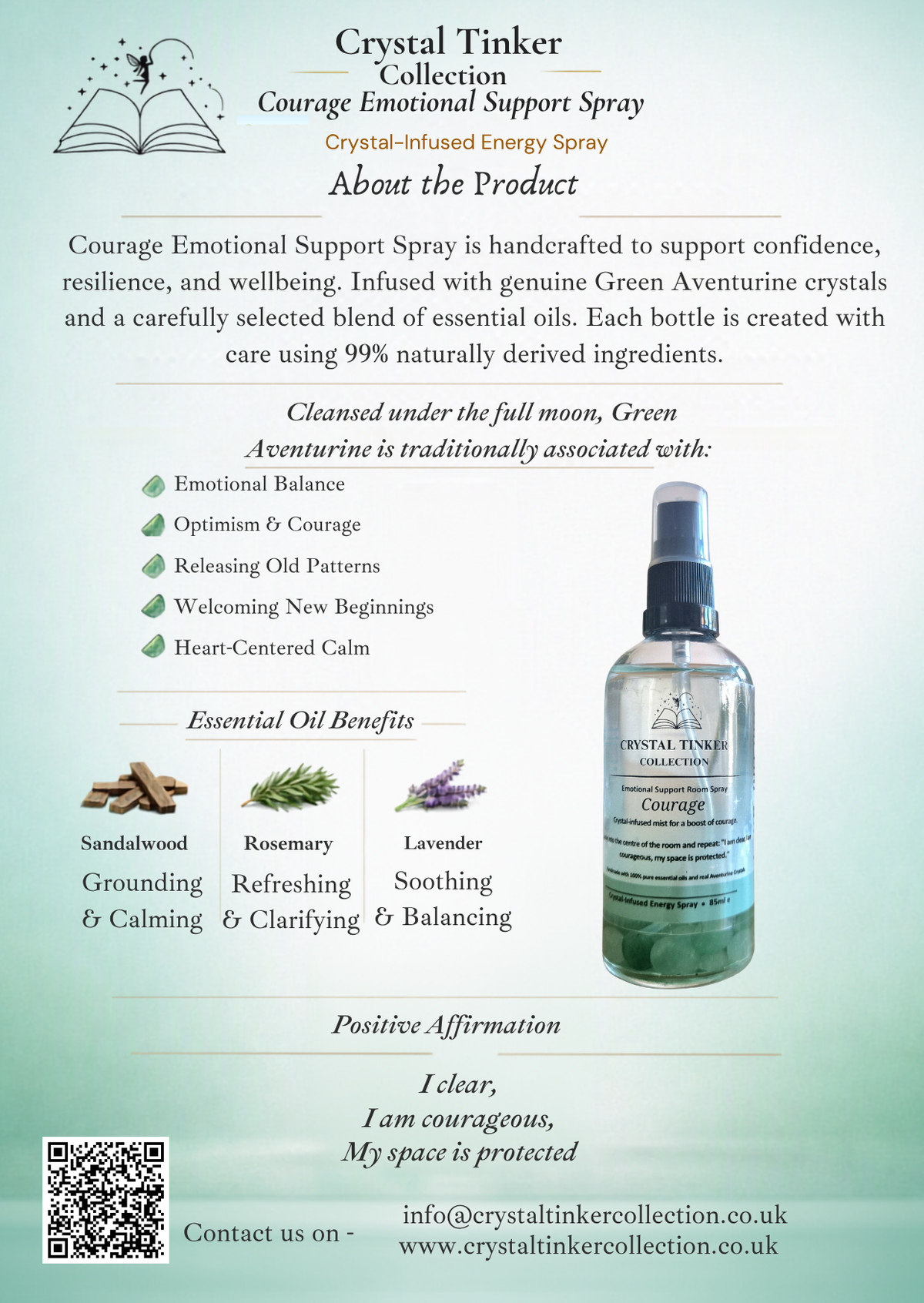 Courage Emotional Support Spray - Crystal‑Infused Energy Mist