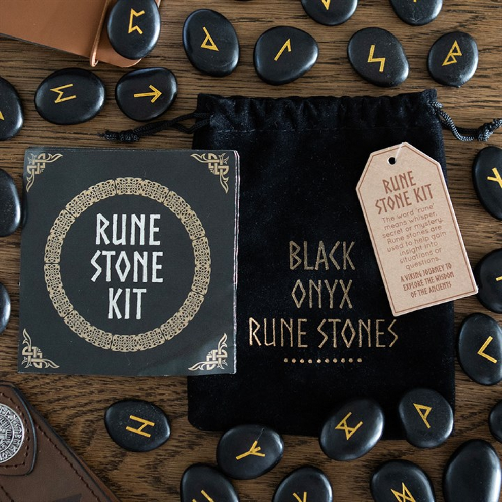 Set of 25 Black Onyx Viking Rune Stones – Crystal Tinker Collection